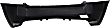 Rear Primed Bumper Cover, With Tow Hook Holes, Without Chrome Trim Holes and Parking Aid Sensor Holes