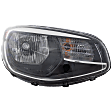 Passenger Side Headlight, with Bulb, Halogen, Clear Lens, Black Interior