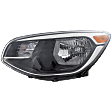 Driver Side Headlight, with Bulb, Halogen, Clear Lens, Black Interior, CAPA Certified