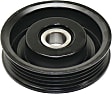 Accessory Belt Idler Pulley, 6 Cyl., 3.5L Engine, Steel, Serpentine, 4-grooved, 80mm Outside Diameter, 22mm Width, Air Conditioning