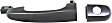 Front, Driver Side Exterior Door Handle, Smooth Black, With Key Hole, With Cap