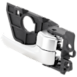 Front or Rear, Passenger Side Interior Door Handle, Painted Silver, With Door Lock Button