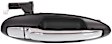 Rear, Passenger Side Chrome Lever with Black Bezel Exterior Door Handle, Without Key Hole, Sedan