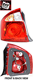 Driver Side Tail Light, with Bulb, Halogen, Clear and Red Lens, Sedan, Production Date From December 1 2003 To September 1 2006