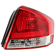 Passenger Side Tail Light, with Bulb, Halogen, Clear and Red Lens, Sedan, New body Style