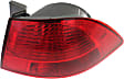 Passenger Side, Outer Tail Light, with Bulb, Halogen, Red Lens, New Body Style