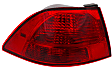 Driver Side, Outer Tail Light, with Bulb, Halogen, Red Lens