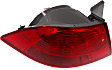 Driver Side, Outer Tail Light, with Bulb, Halogen, Red Lens