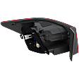 Passenger Side, Outer Tail Light, with Bulb, Halogen, Clear and Red Lens, Sedan, CAPA CERTIFIED