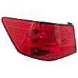 Driver Side, Outer Tail Light, with Bulb, Halogen, Clear and Red Lens, Sedan