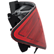Driver Side, Outer Tail Light, with Bulb, Halogen, Clear and Red Lens, Sedan