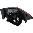 Driver Side, Outer Tail Light, with Bulb, Halogen, Clear and Red Lens, Sedan