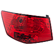 Driver Side, Outer Tail Light, with Bulb, Halogen, Clear and Red Lens, Sedan, CAPA CERTIFIED