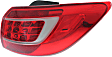 Passenger Side, Outer Tail Light, with Bulb, Halogen, Red Lens