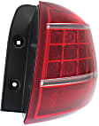 Passenger Side, Outer Tail Light, with Bulb, Halogen, Red Lens
