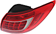 Passenger Side, Outer Tail Light, with Bulb, Halogen, Red Lens