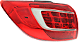 Driver Side, Outer Tail Light, with Bulb, Halogen, Red Lens