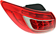 Driver Side, Outer Tail Light, with Bulb, Halogen, Red Lens