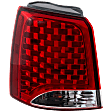 Driver Side, Outer Tail Light, with Bulb, Halogen, Clear and Red Lens, CAPA CERTIFIED
