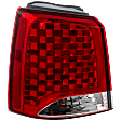Driver Side, Outer Tail Light, with Bulb, Halogen, Clear and Red Lens, CAPA CERTIFIED