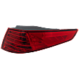 Passenger Side, Outer Tail Light, with Bulb, Halogen, Red Lens, Except Hybrid Model, USA Built Vehicle