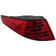 Driver Side, Outer Tail Light, with Bulb, Halogen, Red Lens, Except Hybrid Model, USA Built Vehicle