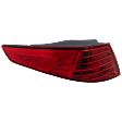 Driver Side, Outer Tail Light, with Bulb, Halogen, Red Lens, Except Hybrid Model, USA Built Vehicle
