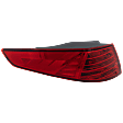 Driver Side, Outer Tail Light, with Bulb, Halogen, Red Lens, Except Hybrid Model, USA Built Vehicle