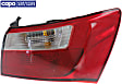 Passenger Side, Outer Tail Light, with Bulb, Halogen, Clear and Red Lens, CAPA CERTIFIED