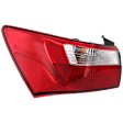 Driver Side, Outer Tail Light, with Bulb, Halogen, Clear and Red Lens