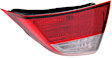 Passenger Side, Inner Tail Light, with Bulb, Halogen, Clear and Red Lens