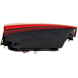 Passenger Side, Inner Tail Light, with Bulb, Halogen, Clear and Red Lens