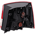 Driver Side, Outer Tail Light, with Bulb, Halogen, Clear and Red Lens, CAPA CERTIFIED