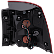 Driver Side, Outer Tail Light, with Bulb, Halogen, Clear and Red Lens, CAPA CERTIFIED