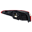 Passenger Side, Outer Tail Light, with Bulb, Halogen, Clear and Red Lens, Standard Type, Sedan