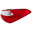 Passenger Side, Outer Tail Light, with Bulb, Halogen, Clear and Red Lens, Standard Type, Sedan, CAPA CERTIFIED