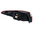 Passenger Side, Outer Tail Light, with Bulb, Halogen, Clear and Red Lens, Standard Type, Sedan, CAPA CERTIFIED