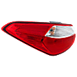 Driver Side, Outer Tail Light, with Bulb, Halogen, Clear and Red Lens, Standard Type, Sedan, CAPA CERTIFIED