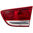 Passenger Side, Inner Tail Light, with Bulb, Halogen, Clear and Red Lens