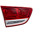 Driver Side, Inner Tail Light, with Bulb, Halogen, Clear and Red Lens, CAPA Certified