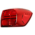 Passenger Side, Outer Tail Light, with Bulb, LED, Clear and Red Lens