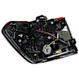 Passenger Side, Outer Tail Light, with Bulb, LED, Clear and Red Lens