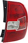 Passenger Side Tail Light, with Bulb, Halogen, Clear and Red Lens, Type 2