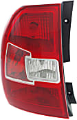 Driver Side Tail Light, with Bulb, Halogen, Clear and Red Lens, Type 2