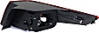 Driver Side, Outer Tail Light, with Bulb, Halogen, Clear and Red Lens, Except Hybrid Model, USA Built Vehicle