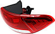 2016-2018 Kia Sorento - Passenger Side, Outer Tail Light, with Bulb, Halogen, Clear and Red Lens
