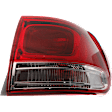 Passenger Side, Outer Tail Light, with Bulb, Halogen, Clear and Red Lens, CAPA CERTIFIED