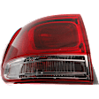 Driver Side, Outer Tail Light, with Bulb, Halogen, Clear and Red Lens