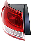Driver Side, Outer Tail Light, with Bulb, Halogen, Clear and Red Lens