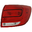 Passenger Side, Outer Tail Light, with Bulb, Halogen, Clear and Red Lens, EX/LX Models, CAPA CERTIFIED